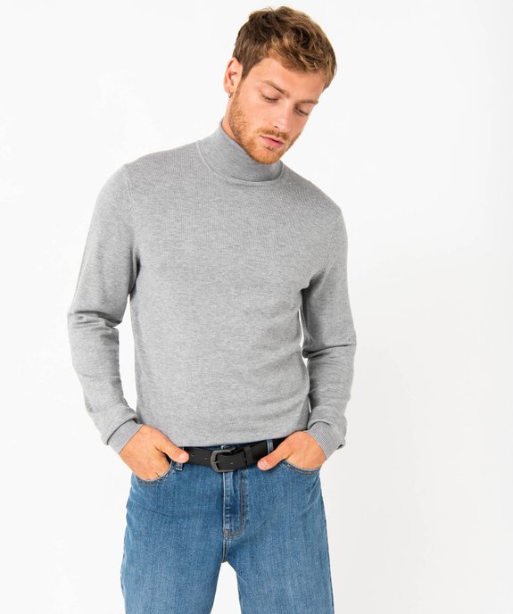 Pull à col roulé en maille fine homme vue2 - GEMO 4G HOMME - GEMO