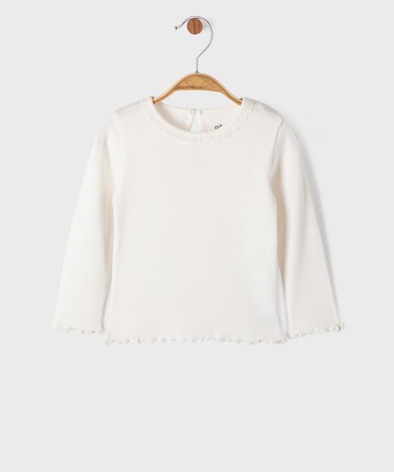 Tee-shirt manches longues avec finitions froncées bébé fille vue1 - GEMO 4G BEBE - GEMO