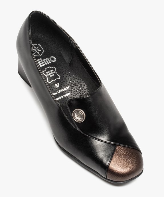 Escarpins confort femme à talon carré avec bouton décoratif vue5 - GEMO (CONFORT) - GEMO