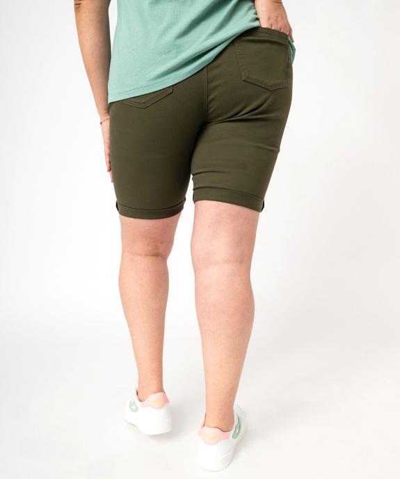 Bermuda à revers en coton stretch femme grande taille vue3 - GEMO 4G GT - GEMO
