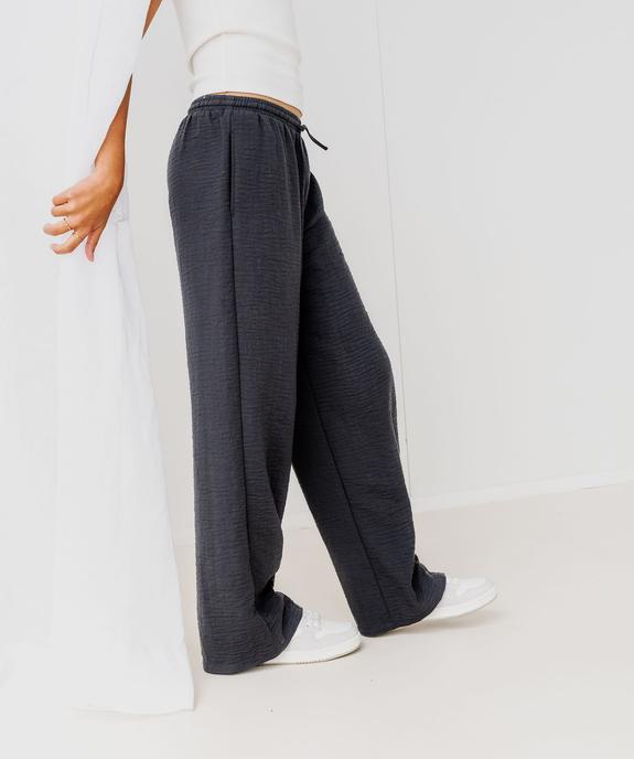 Pantalon large fluide avec taille ajustable fille vue1 - GEMO (JUNIOR) - GEMO