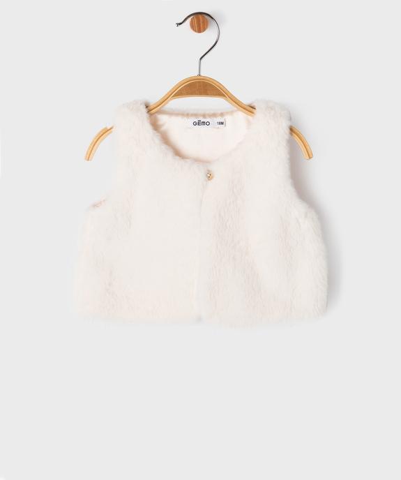Gilet bébé fille sans manches en fourrure imitation vue5 - GEMO(BEBE DEBT) - GEMO