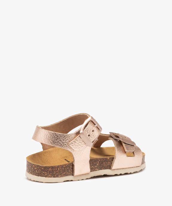 Sandales fille à brides à boucle unies et semelle liège vue4 - GEMO (ENFANT) - GEMO
