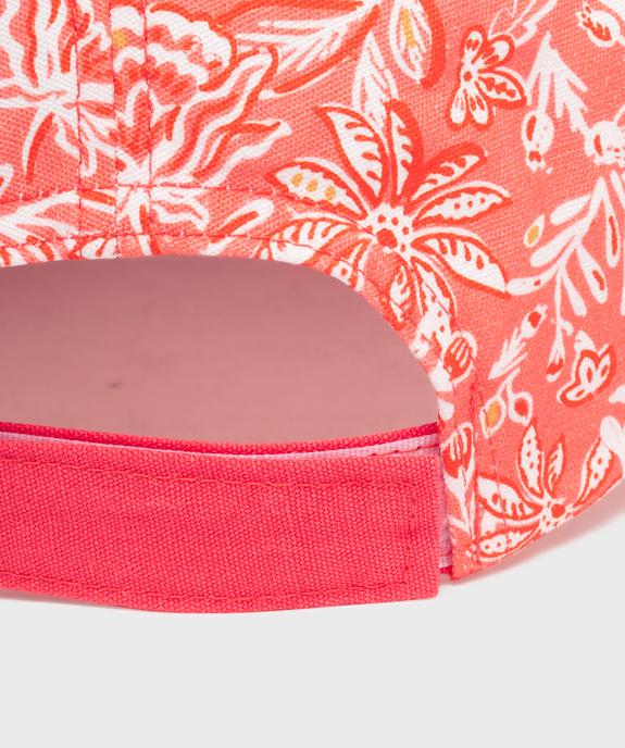 Casquette en toile de coton fleurie fille vue3 - GEMO 4G FILLE - GEMO