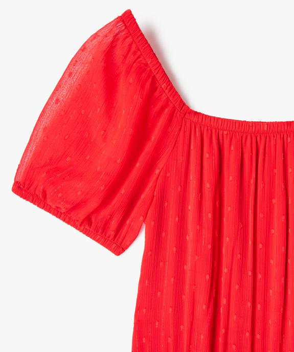 Combishort fille en voile avec fines rayures pailletées vue2 - GEMO (JUNIOR) - GEMO