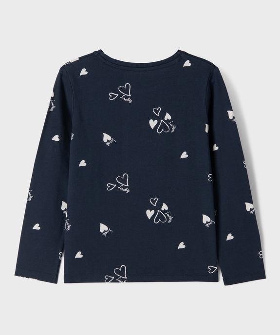 Tee-shirt manches longues imprimé fille vue3 - GEMO 4G FILLE - GEMO