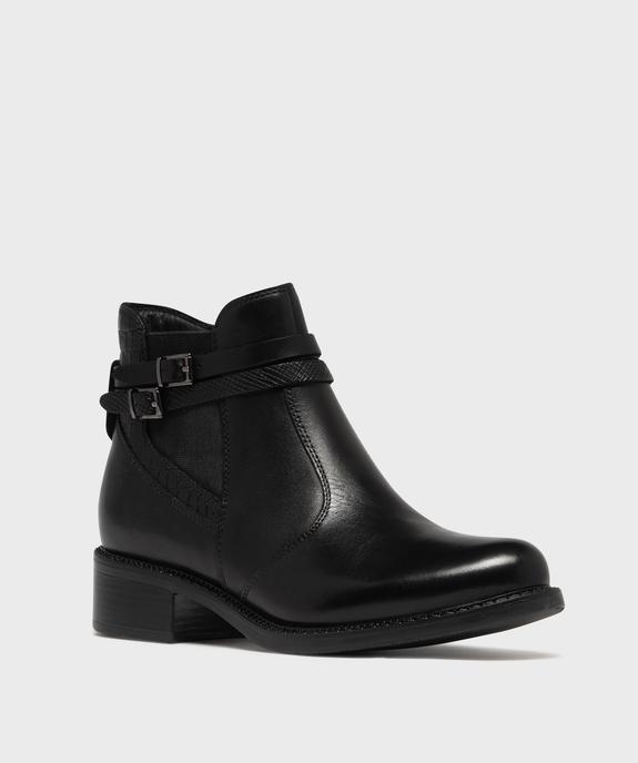 Bottines femme dessus en cuir avec détails fantaisie et à zip - Tanéo vue2 - TANEO GEMO FOR GOOD - GEMO