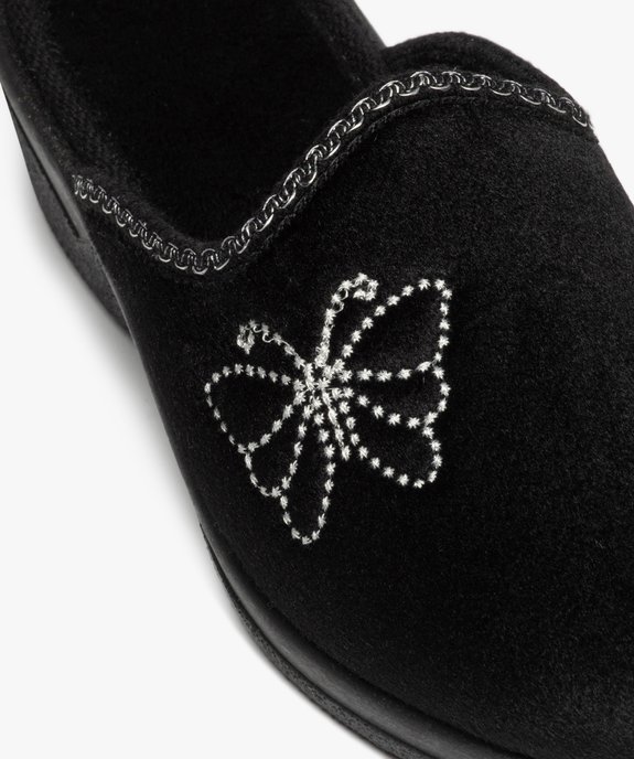 Chaussons femme compensées velours brodé vue6 - G'FLEX - GEMO