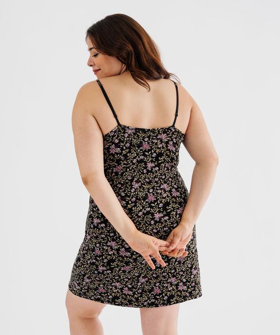 Nuisette femme grande taille à bretelles et col V dentelle vue3 - GEMO 4G FEMME - GEMO