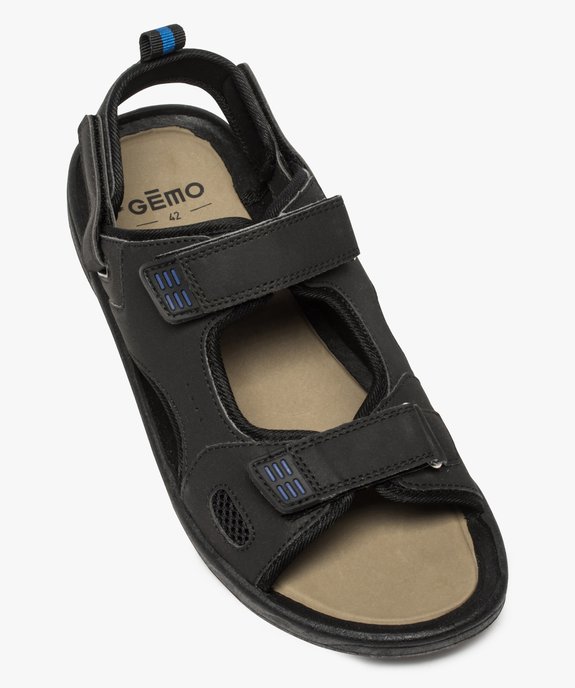 Sandales homme bi-matières fermeture trois bandes scratch vue5 - GEMO (CASUAL) - GEMO