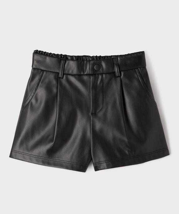 Short ample en cuir imitation à taille élastiquée fille - GEMO (ENFANT) Short ample en cuir imitation à taille élastiquée fille vue1 - GEMO (ENFANT) - GEMO