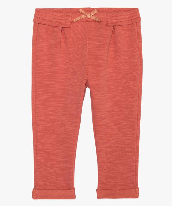Pantalon bébé fille en maille avec ceinture élastique vue1 - GEMO 4G BEBE - GEMO