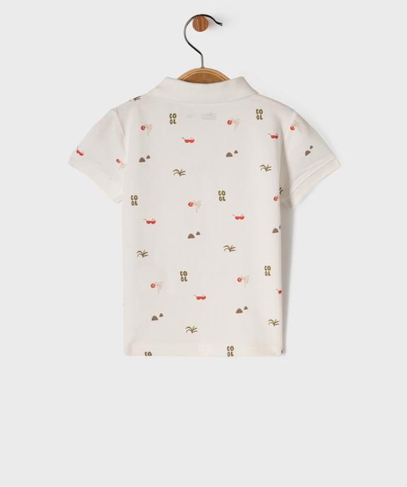 Polo manches courtes en maille piquée à motif bébé garçon vue6 - GEMO 4G BEBE - GEMO