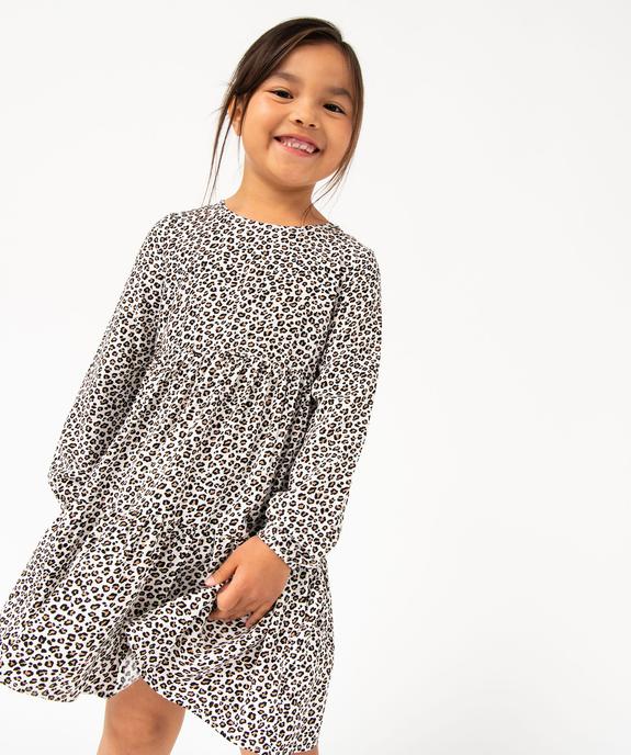 Robe à manches longues imprimée fille vue1 - GEMO (ENFANT) - GEMO