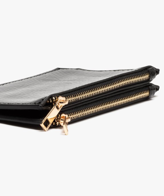 Porte-monnaie femme double compartiment verni vue2 - GEMO (ACCESS) - GEMO