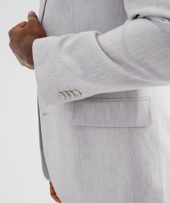 Veste de costume droite en viscose et lin homme vue6 - GEMO 4G HOMME - GEMO