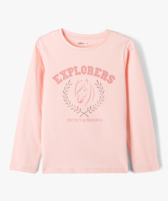 Tee-shirt à manches longues avec motifs girly fille vue2 - GEMO (ENFANT) - GEMO