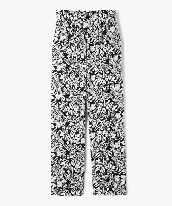 Pantalon fluide à motif feuillage coupe large fille vue4 - GEMO 4G FILLE - GEMO