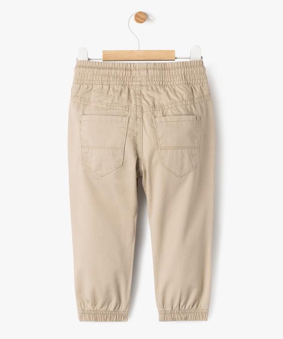 Pantalon jogger en coton bébé garçon vue4 - GEMO 4G BEBE - GEMO