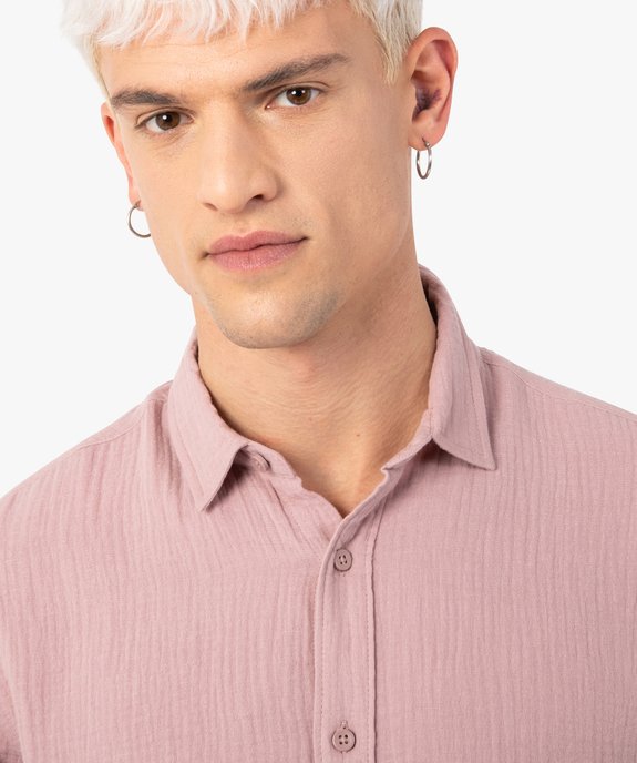 Chemise homme en gaze de coton  vue2 - GEMO (HOMME) - GEMO
