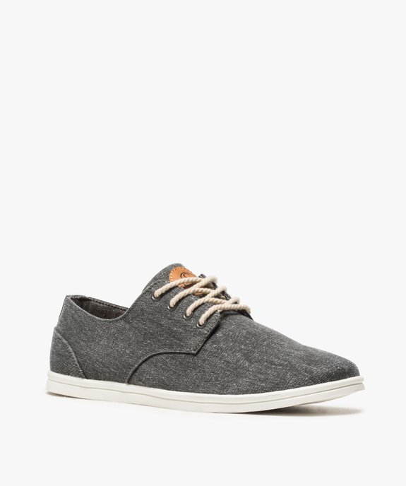 Baskets homme tige basse en toile avec lacets en corde vue2 - GEMO (CASUAL) - GEMO