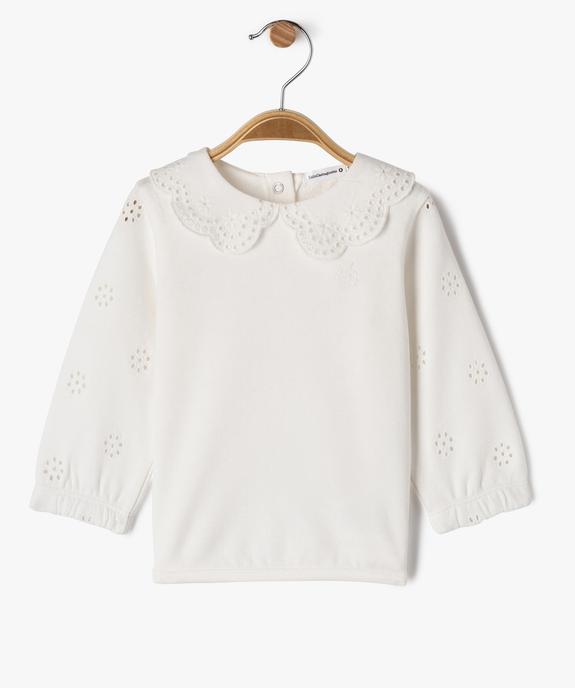 Sweat léger avec détails en broderie anglaise bébé fille - LuluCastagnette vue1 - LULU CASTAGNETTE GEMO FOR GOOD - GEMO