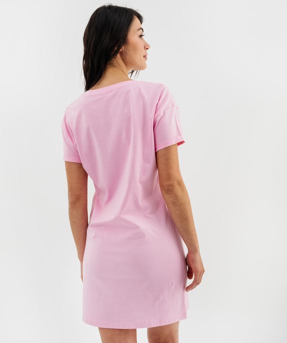 Chemise de nuit manches courtes avec motif femme - Diddl vue3 - DIDDL - GEMO