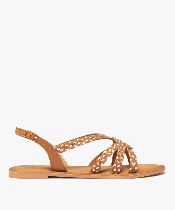 Sandales femme à brides tressées métallisées – Tanéo vue1 - TANEO - GEMO