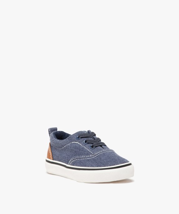 Baskets bébé garçon en toile denim avec lacets élastiques vue3 - GEMO 4G BEBE - GEMO