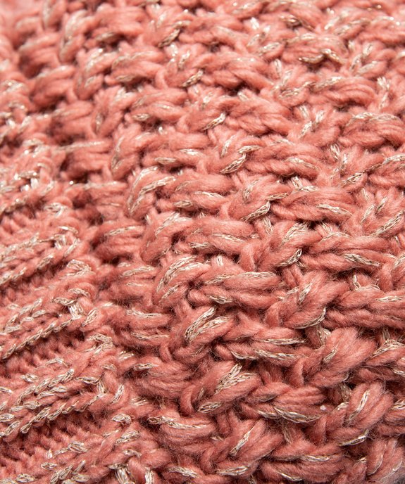 Bonnet fille en grosse maille brillante à pompon peluche vue2 - GEMO (ENFANT) - GEMO