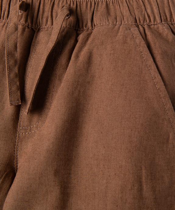 Pantalon en lin et coton avec taille ajustable garçon vue3 - GEMO (ENFANT) - GEMO