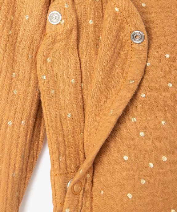Ensemble bébé 2 pièces : cache-cœur + pantalon en double gaze à pois dorés vue2 - GEMO(BB COUCHE) - GEMO