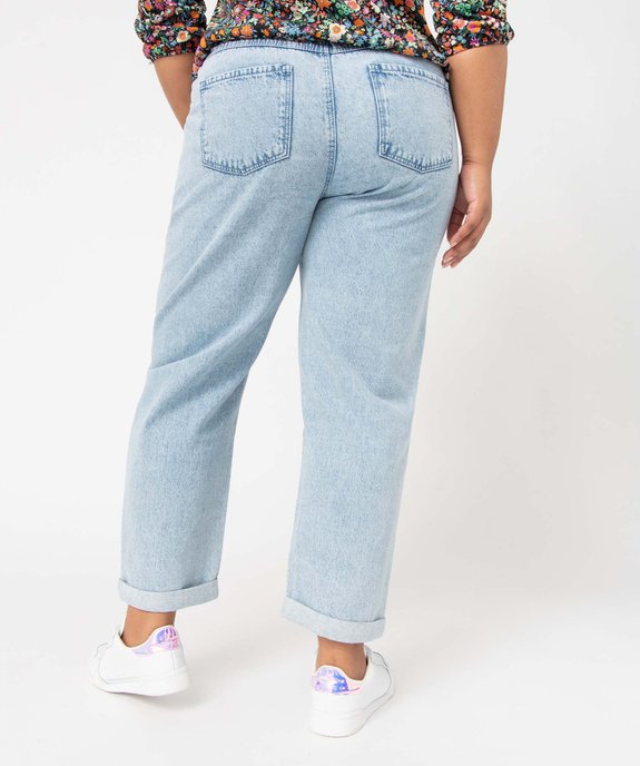 Jean femme grande taille délavé coupe mom taille élastiquée vue3 - GEMO 4G GT - GEMO