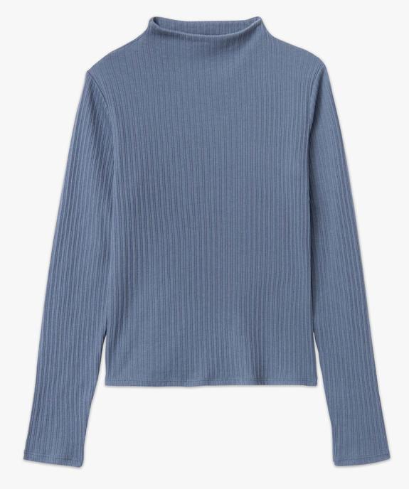 Tee-shirt femme à manches longues en maille côtelée ajourée vue4 - GEMO(FEMME PAP) - GEMO