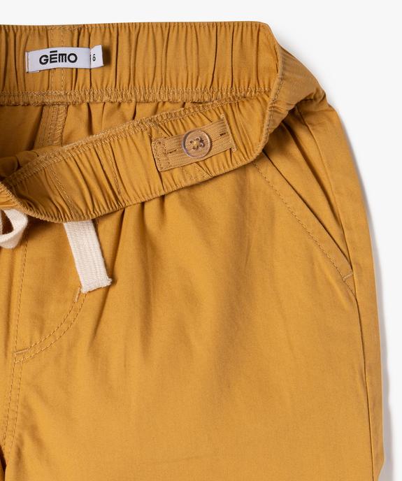 Bermuda en toile légère à taille élastiquée garçon vue2 - GEMO (ENFANT) - GEMO