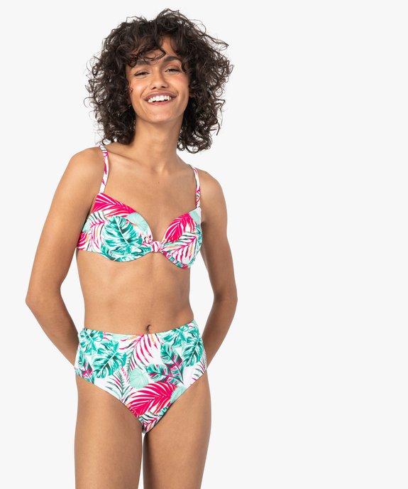 Bas de maillot de bain femme forme culotte taille haute vue3 - GEMO (PLAGE) - GEMO