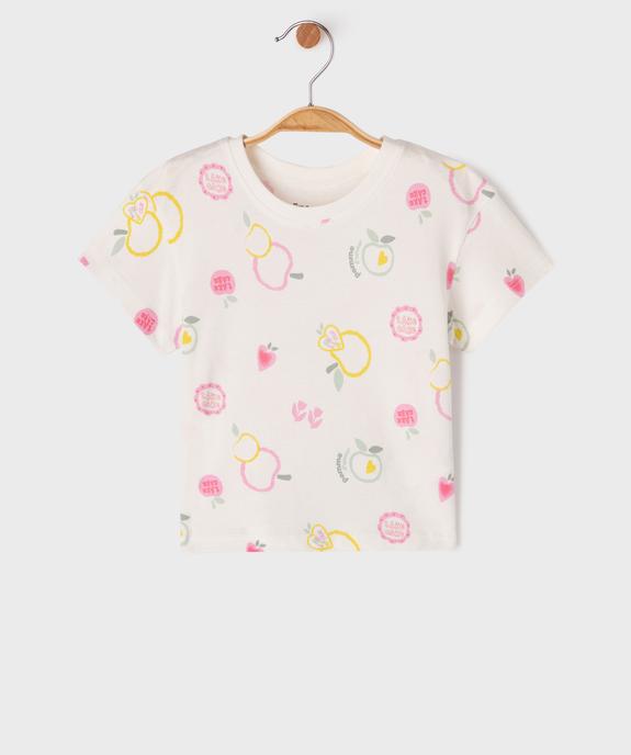 Tee-shirt manches courtes à motifs girly bébé fille vue1 - GEMO(BEBE DEBT) - GEMO
