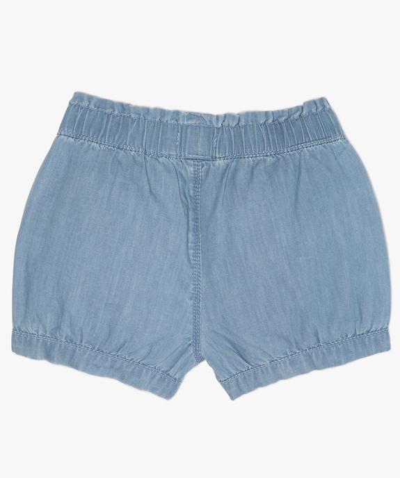 Short bébé fille bloomer en chambray brodé vue3 - GEMO(BEBE DEBT) - GEMO