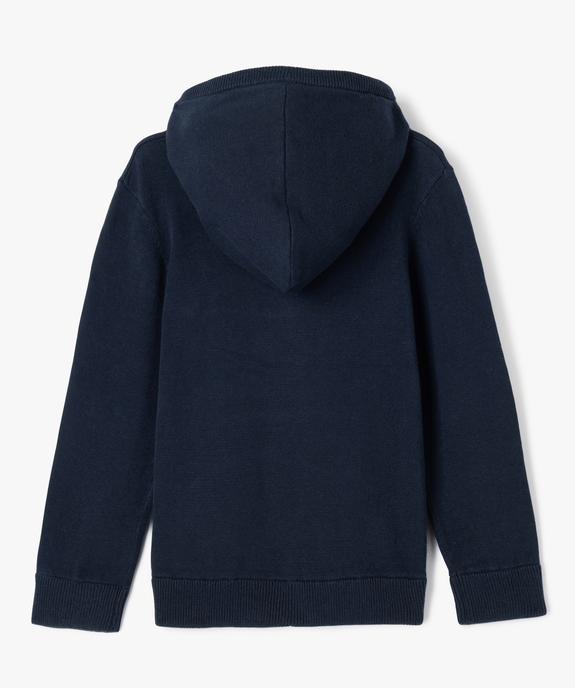 Pull en coton à capuche avec broderie poitrine garçon - GEMO (ENFANT) Pull en coton à capuche avec broderie poitrine garçon vue3 - GEMO (ENFANT) - GEMO