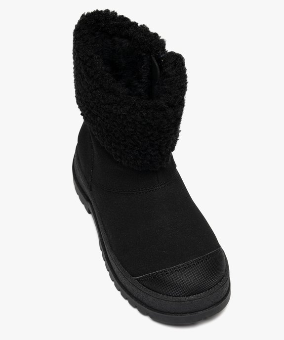 Boots fille fourrées dessus en suédine avec col sherpa et à zip vue6 - LOVELY WINGS GEMO FOR GOOD - GEMO