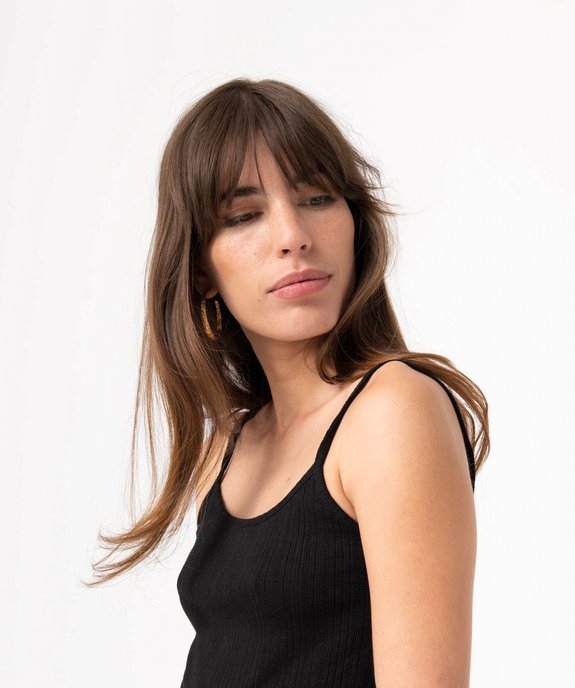 Débardeur femme en maille fantaisie à fines bretelles vue1 - GEMO(FEMME PAP) - GEMO