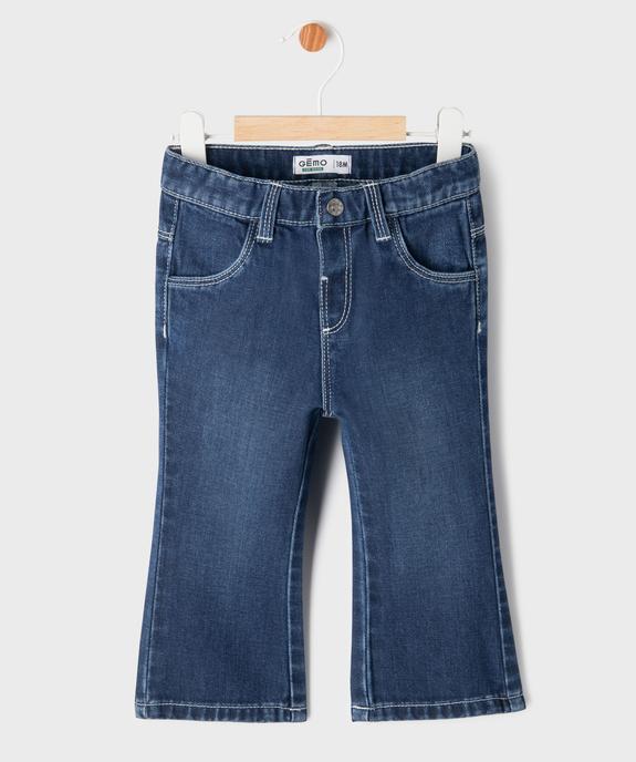 Jean Flare avec taille ajustable bébé fille vue1 - GEMO 4G BEBE - GEMO