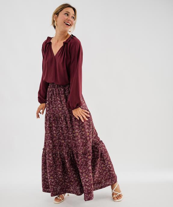 Jupe longue à motifs fleuris et volants femme vue4 - GEMO(FEMME PAP) - GEMO
