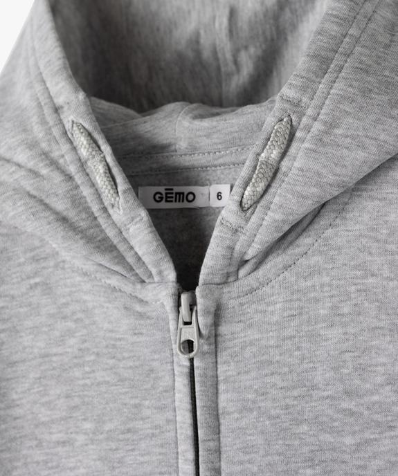 Sweat zippé et molletonné à capuche garçon vue2 - GEMO (ENFANT) - GEMO