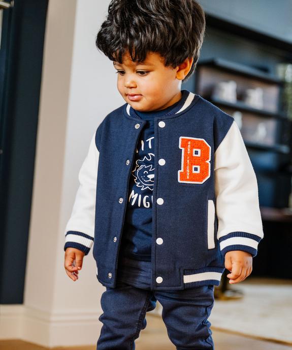 Sweat boutonné bicolore bébé garçon vue1 - GEMO 4G BEBE - GEMO