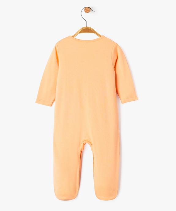Pyjama en coton ouverture devant bébé fille vue4 - GEMO 4G BEBE - GEMO