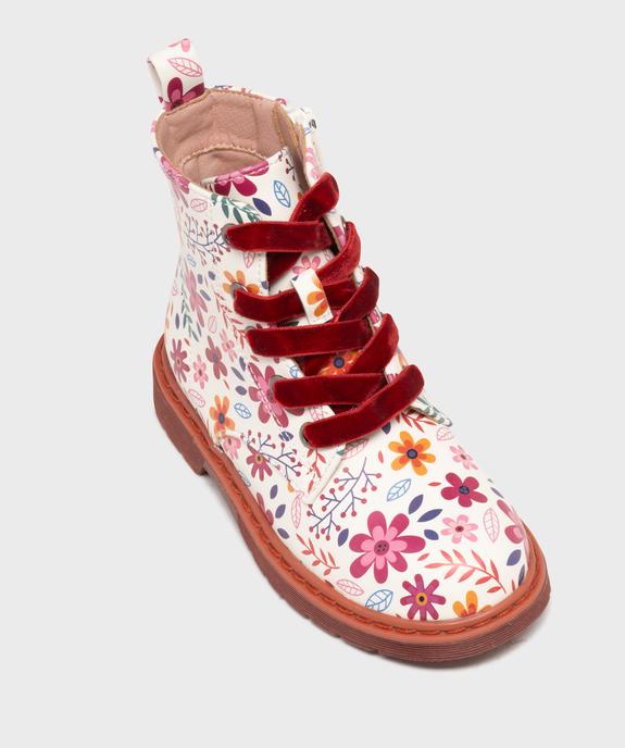 Bottines à lacets en velours avec zip intérieur fille  vue12 - LOVELY WINGS GEMO FOR GOOD - GEMO