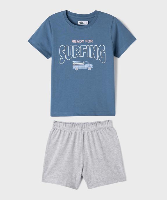 Pyjashort bicolore à motif surf garçon vue1 - GEMO 4G GARCON - GEMO