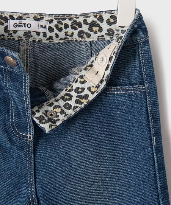 Jean large avec taille ajustable bébé fille vue2 - GEMO(BEBE DEBT) - GEMO
