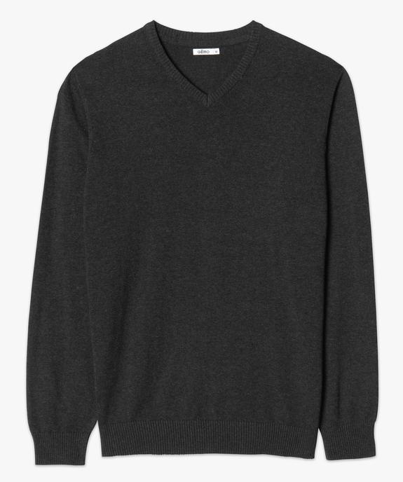 Pull homme en coton avec col V vue4 - GEMO (HOMME) - GEMO